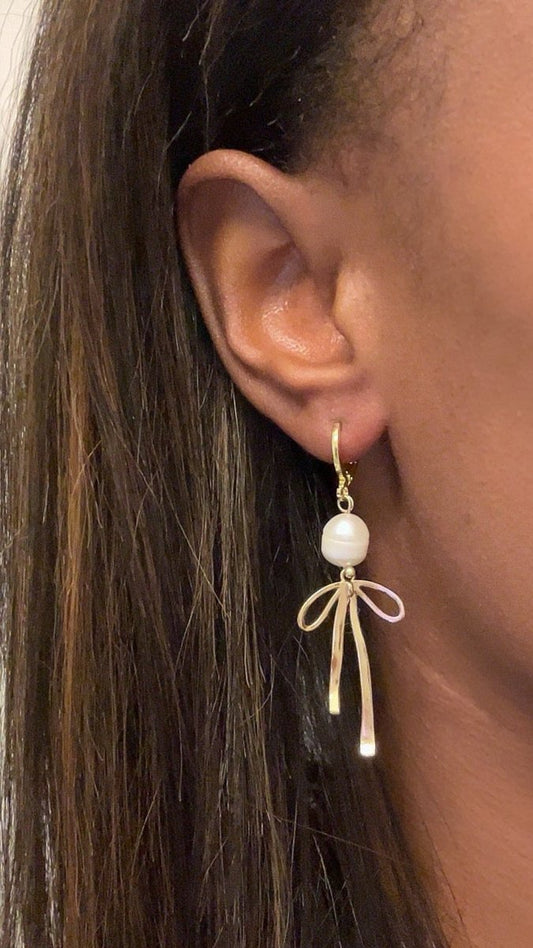 Pearl Bow Earrings