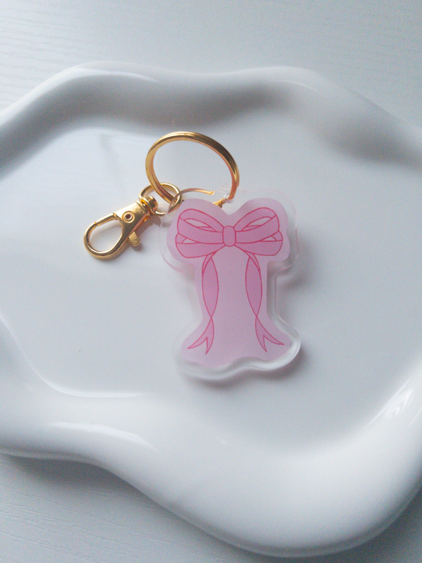 Pink Bow Keychain