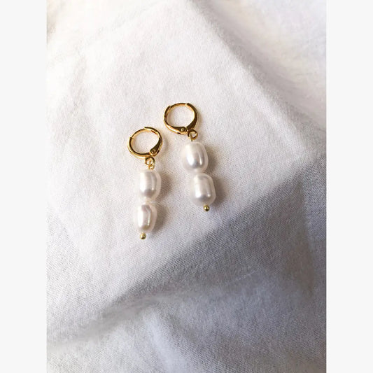 Double Pearl Earrings