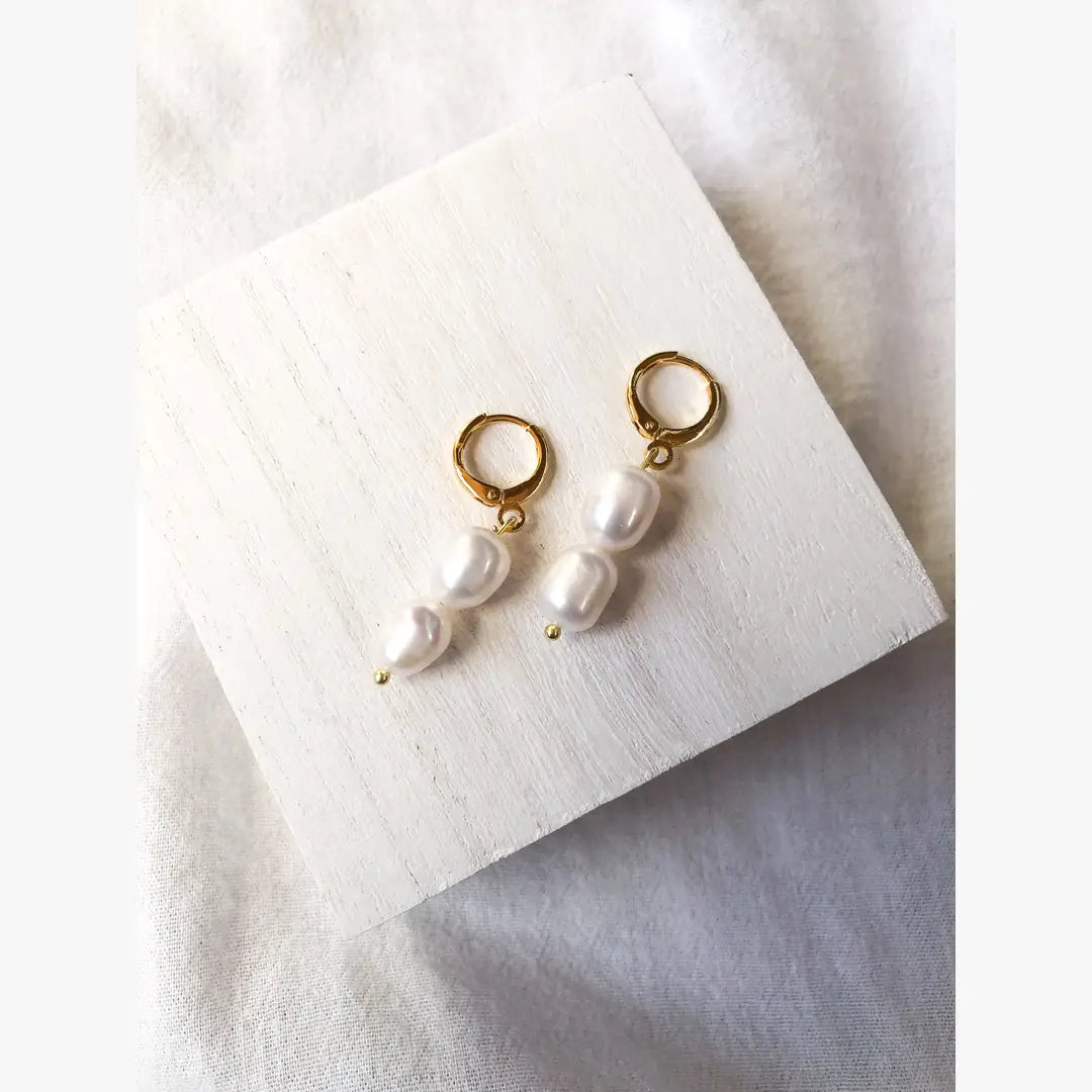 Double Pearl Earrings